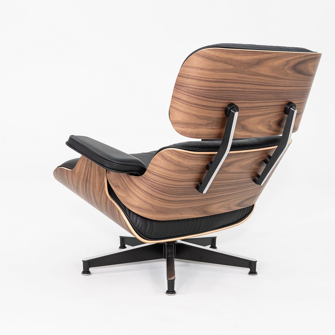 SOLD 2025 Herman Miller Eames Lounge Chair and Ottoman in Black Leather and Walnut