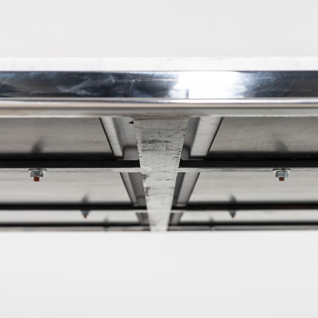 1990s Steel & Carrara Marble Coffee Tables Attributed to Treitel Gratz 2x Avail