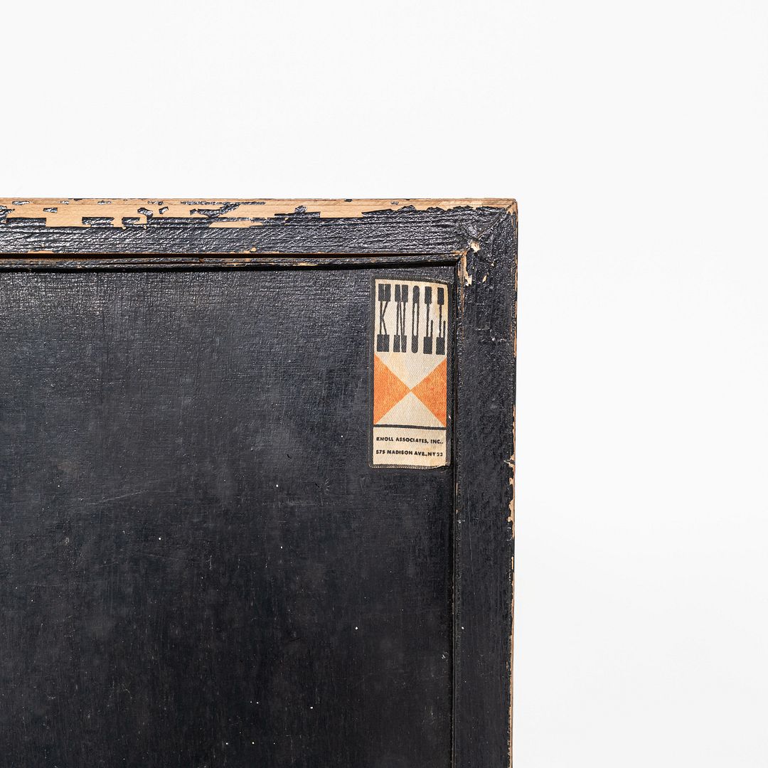 1950s Florence Knoll Credenza Black & White w/ Original Leather Pulls Model 541