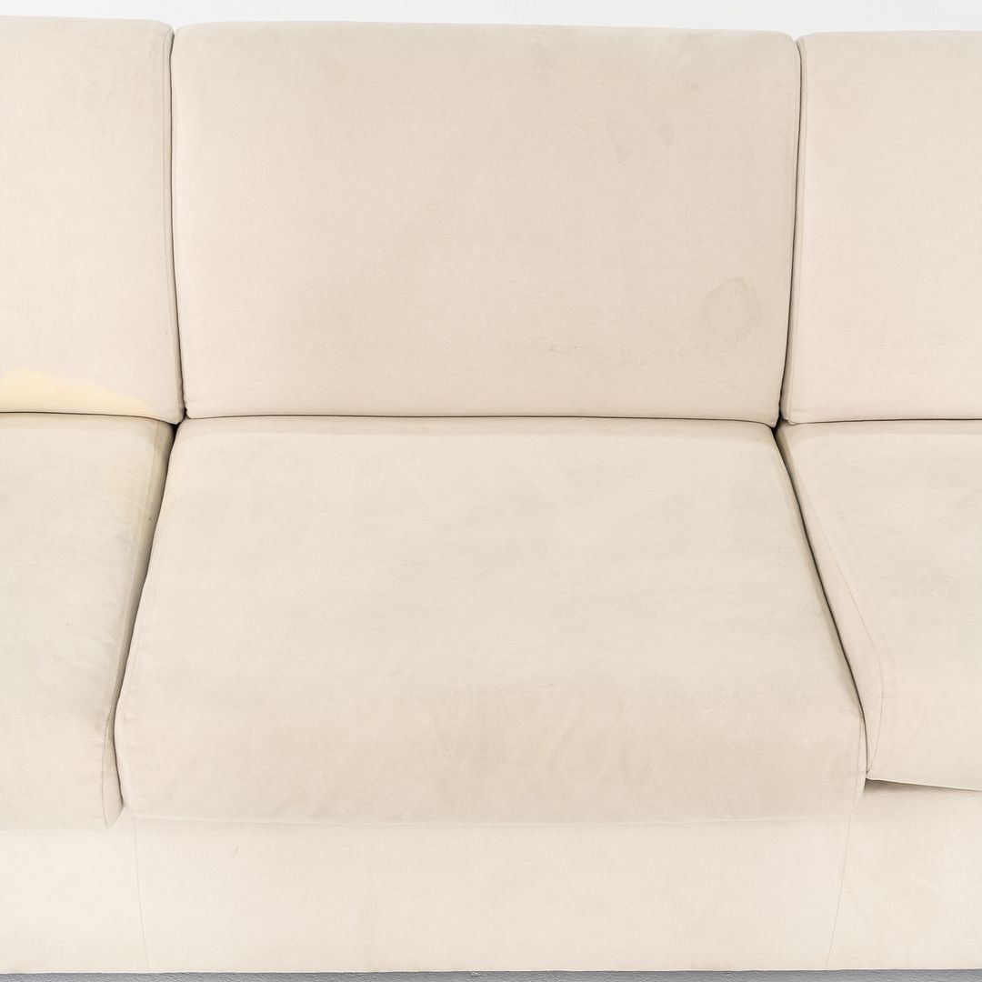 1990s John Nelson for Tuohy Furniture Three Seat Tuxedo Sofa 83" w/ White Fabric