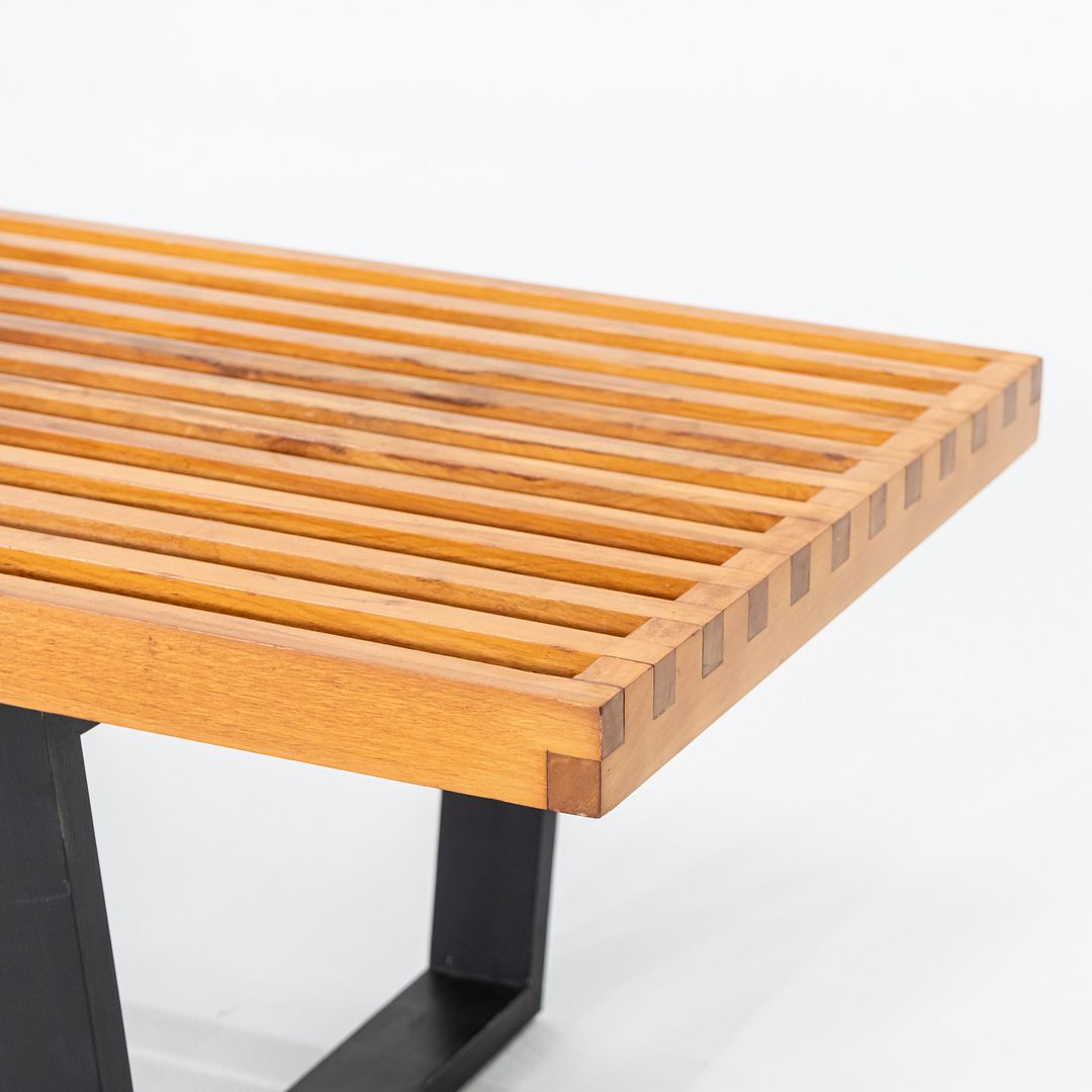 1950s George Nelson for Herman Miller 4992 Slatted Bench in Maple 92"