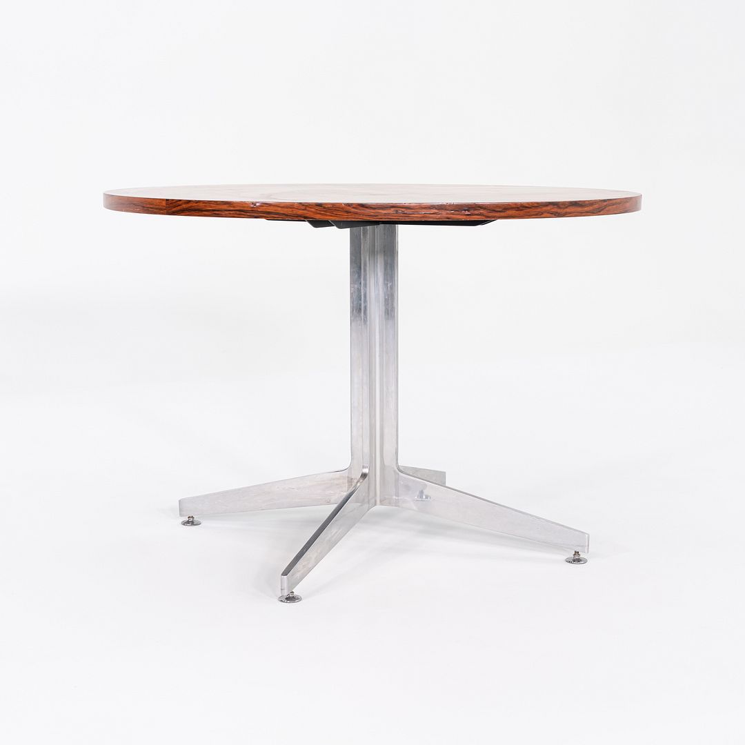 1960s Ward Bennett for Brickel Associates Rosewood and Aluminum Dining Table 42 inch