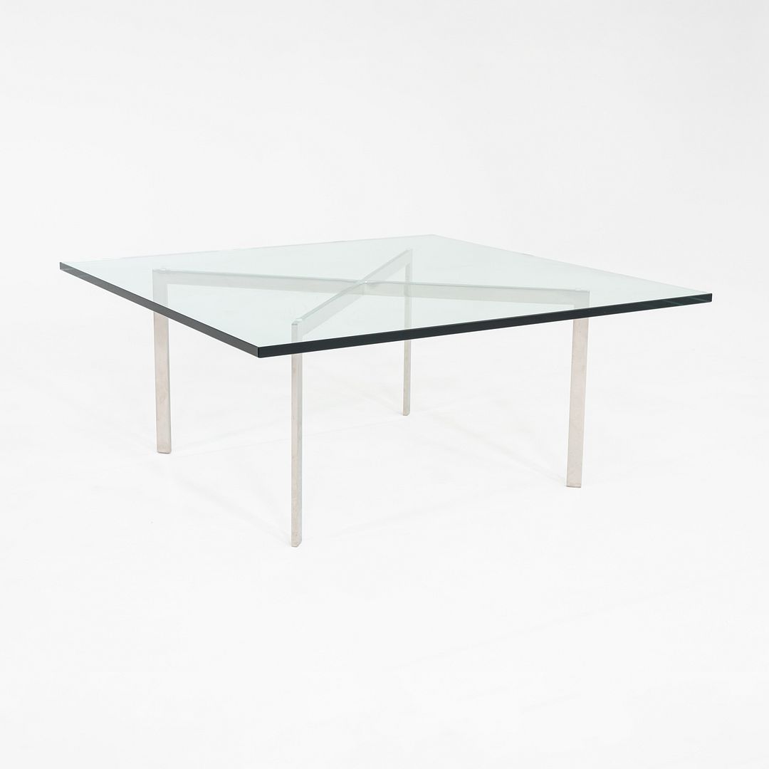2000s Mies van der Rohe for Knoll Barcelona Glass Coffee Table 40 inch 2x Avail