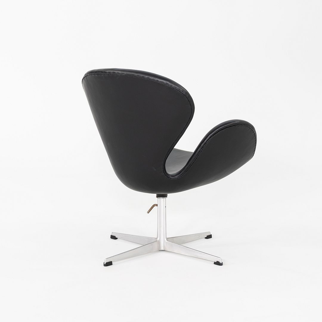 1960s Arne Jacobsen for Fritz Hansen Swan Chair in Black Leather 4x Available