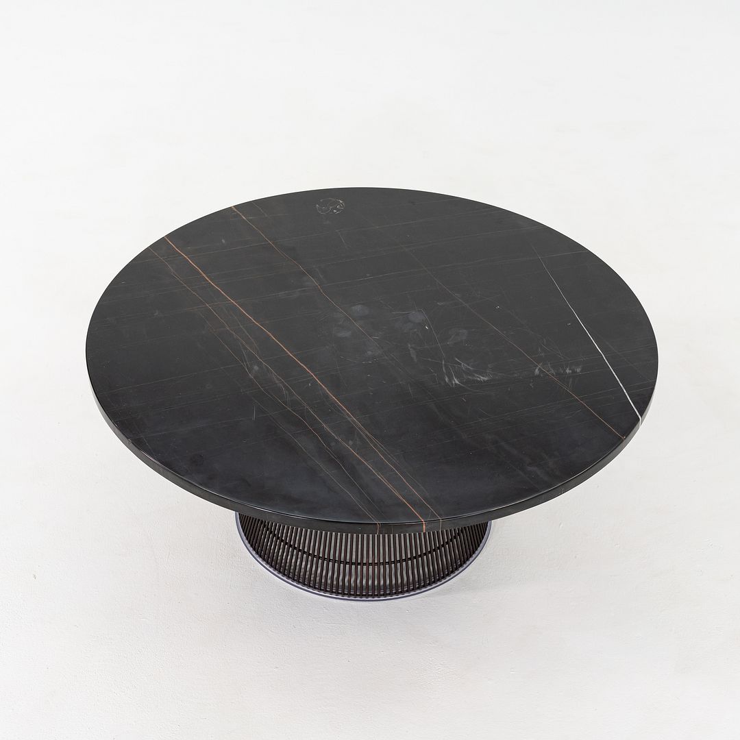 2010s Warren Platner for Knoll Coffee Table with Bronze Base and 36" Marble Top