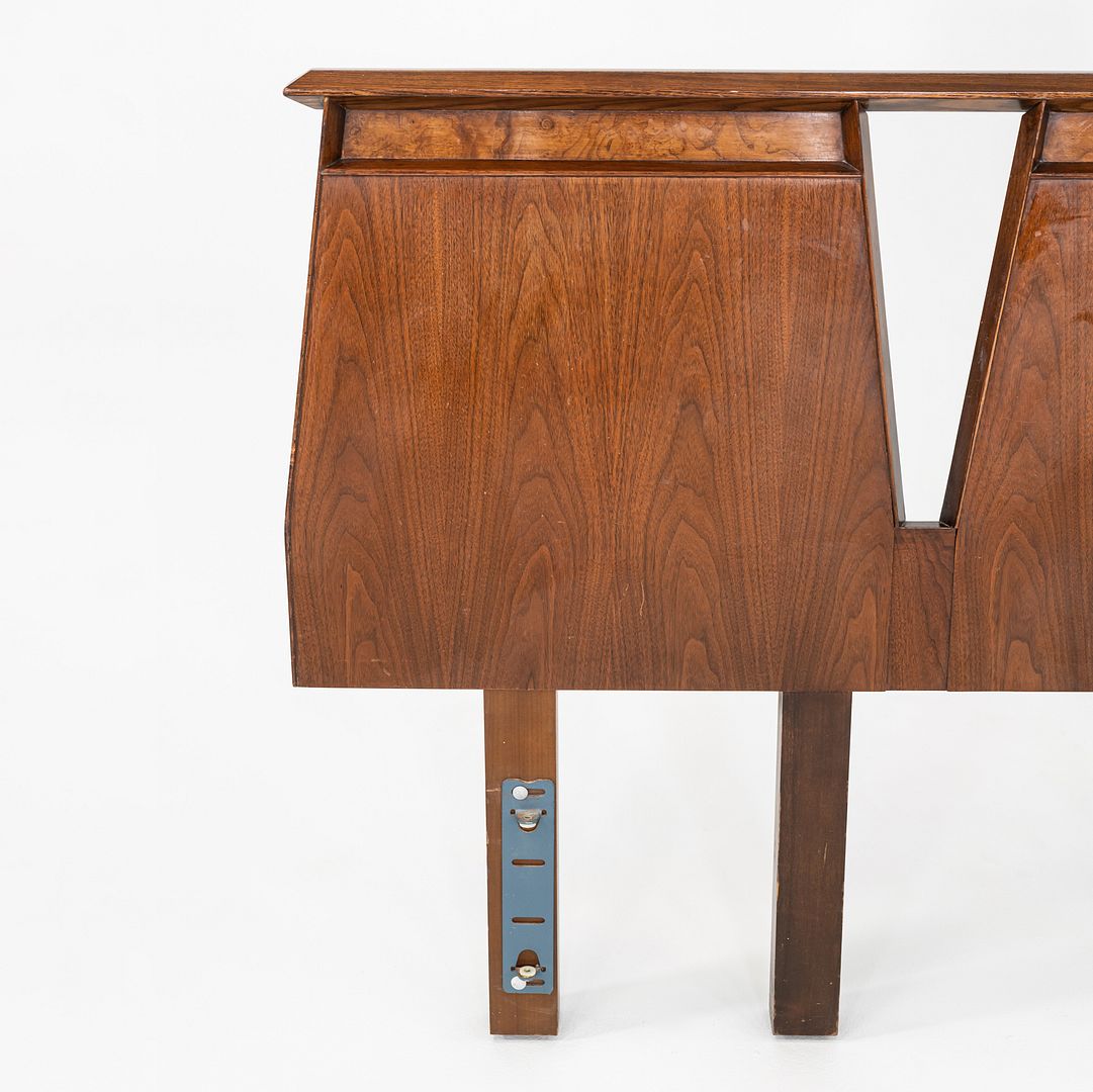 1960s Helen and Hobey Baker King Size Modern Headboard in Walnut 96x38 Inches
