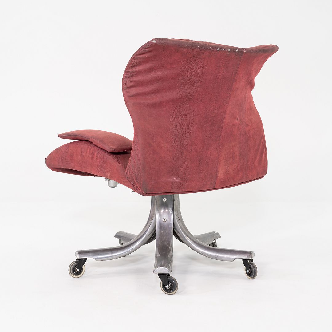 1970s Giovanni Offredi for Saporiti Italia Vela Swivel Desk Chair in Leather