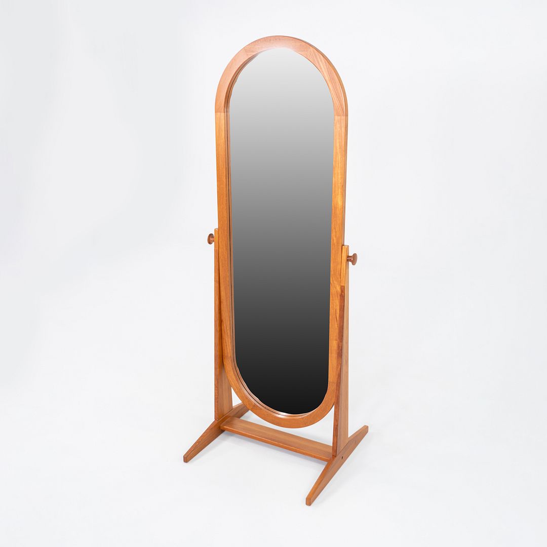 1960s Freestanding Danish Teak Mirror Petersen & Hansen for Viby J Mobelfabrik