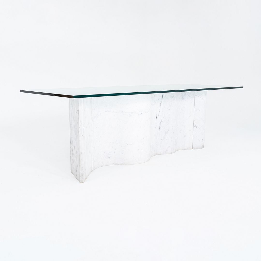 1992 Massimo and Lella Vignelli for Casigliani White Marble Dining Table 33"x91"