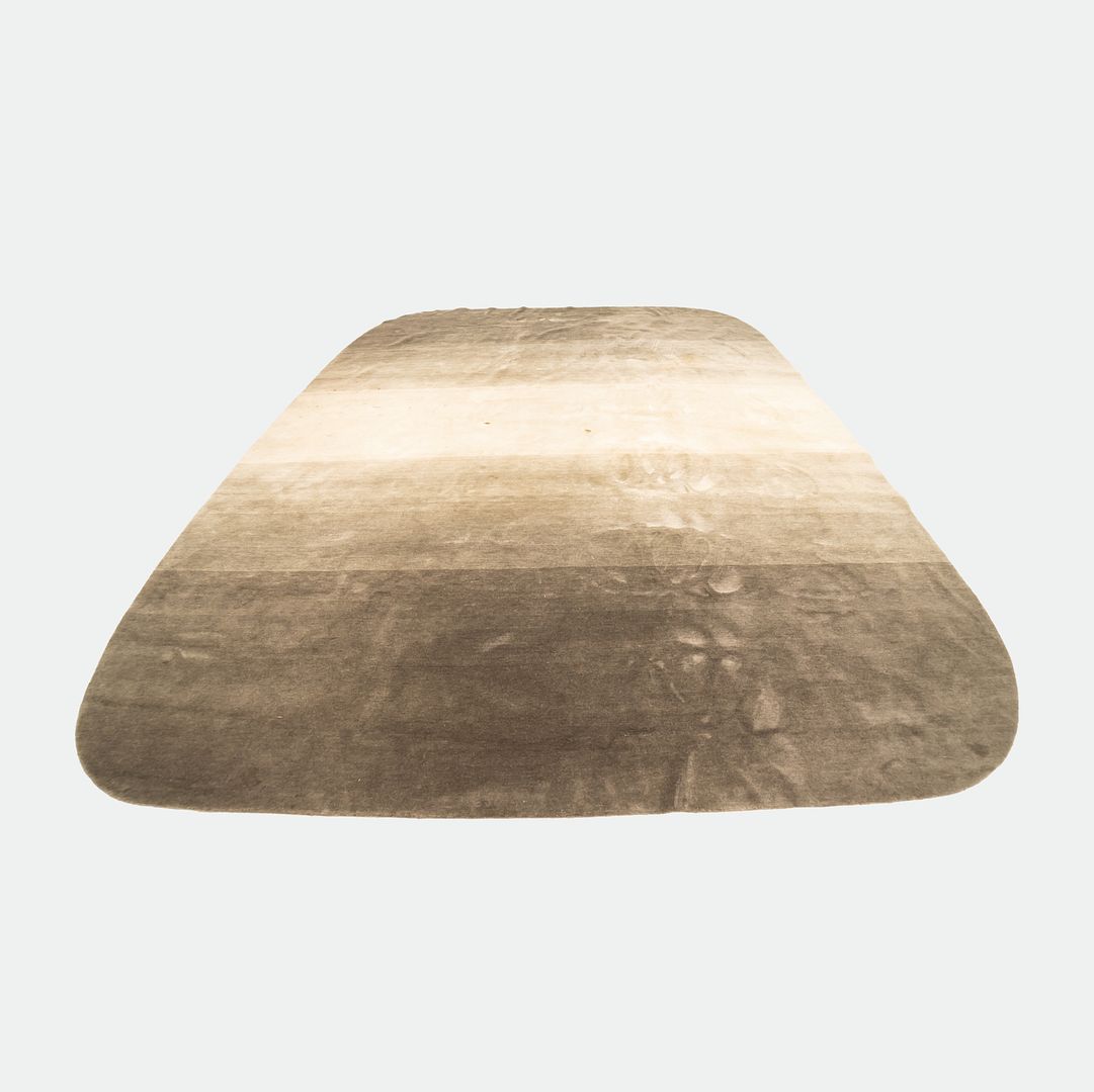 2000s Hand Knotted Large Area Rug in Grey and White from Nepal 11 x 14 feet