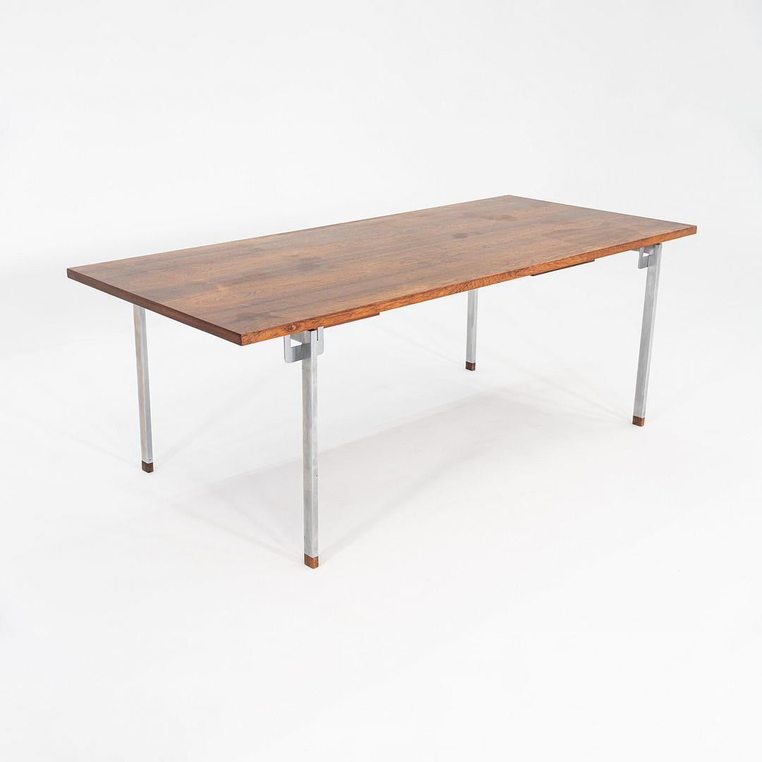 1960s Hans J. Wegner for Andreas Tuck AT325 Desk in Rosewood and Brushed Steel