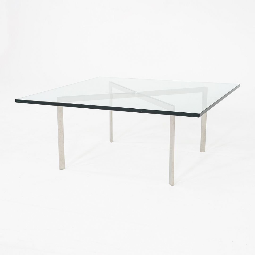 2000s Mies van der Rohe for Knoll Barcelona Glass Coffee Table 40 inch 2x Avail