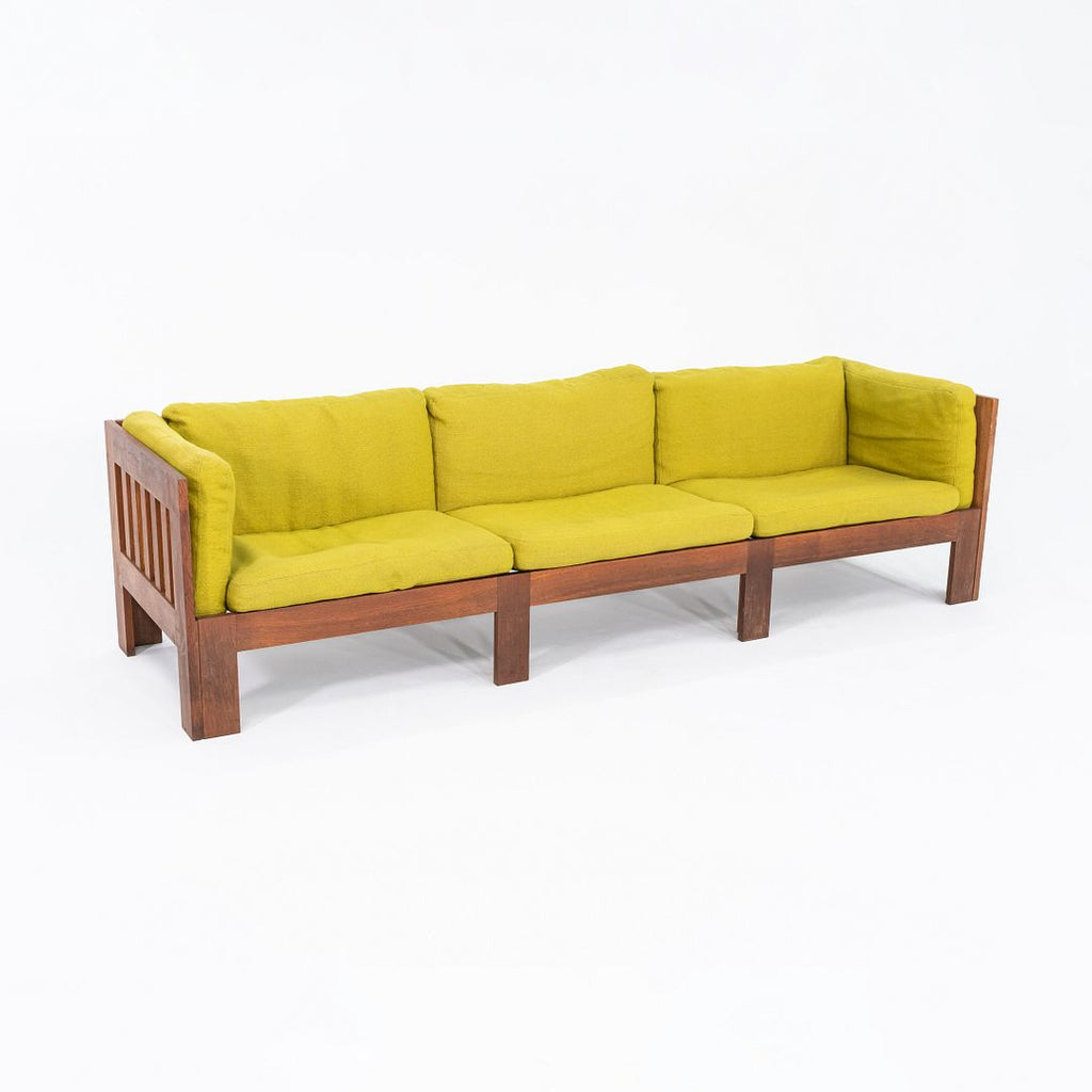 1975 Tage Poulsen Sofa w/ Lime Green Fabric Cushions for CI Designs in Oak