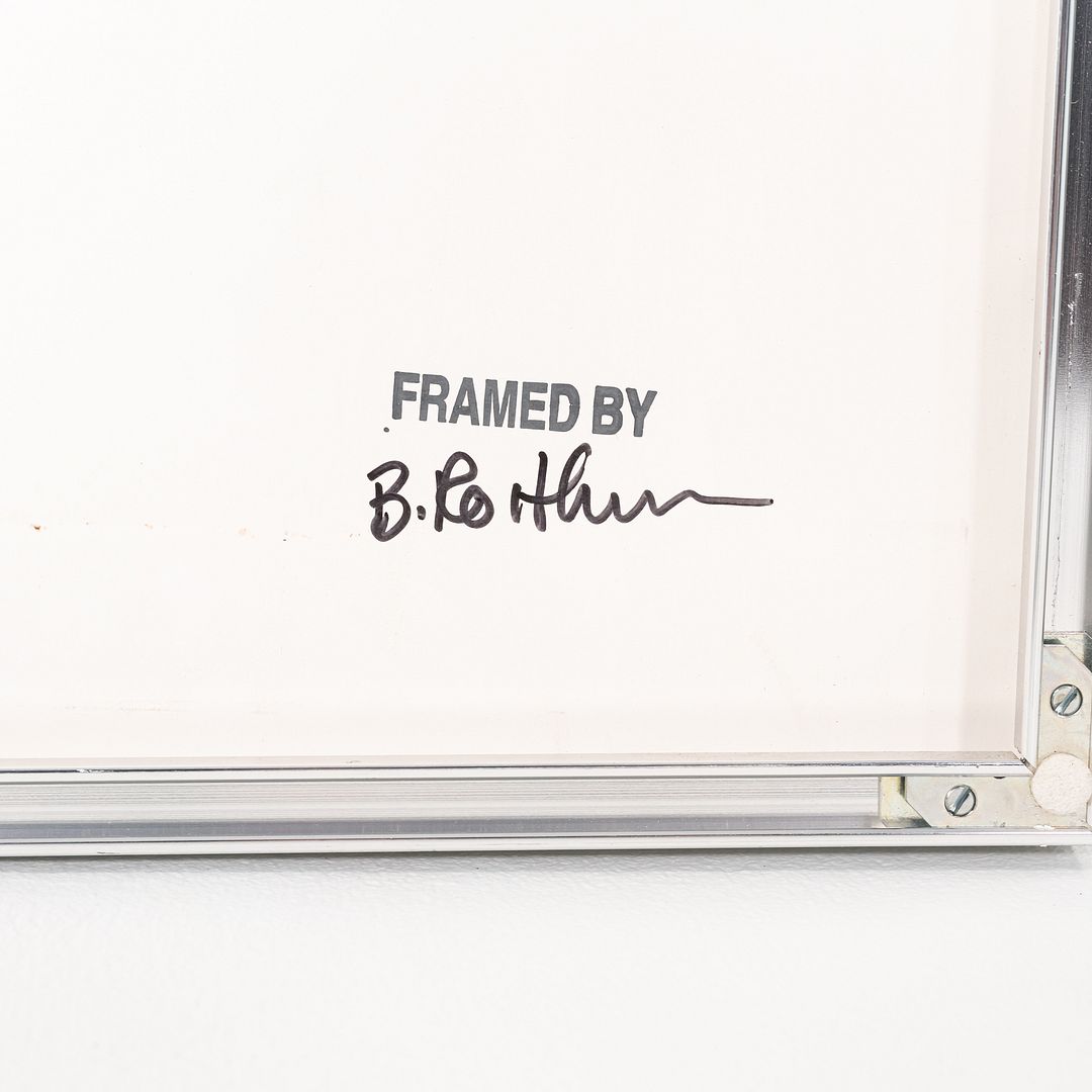 1958 Ben Shahn "Lute and Molecule No. 2" Screenprint w/ Steel Frame 31 x 44 Inch