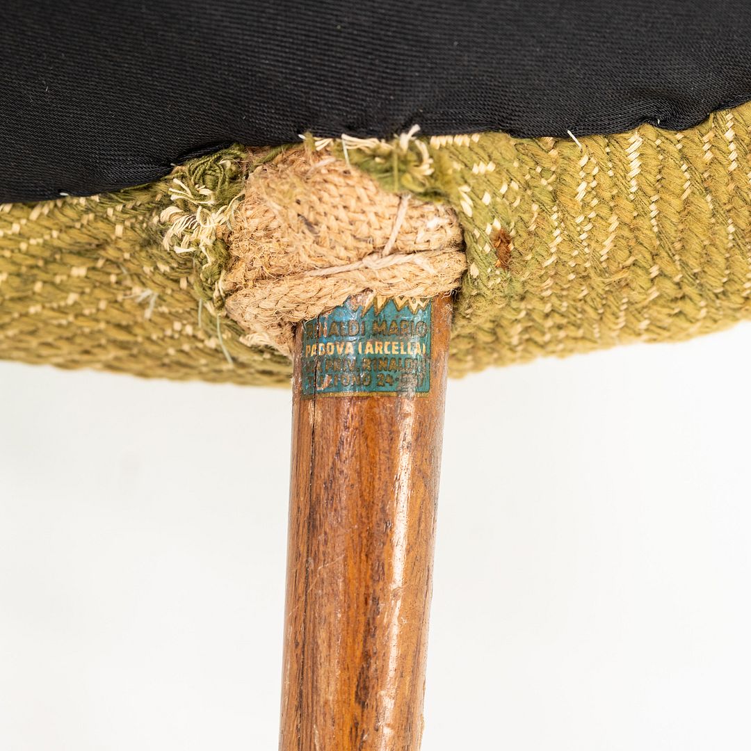 1950s Gastone Rinaldi for Rima DU 55 Lounge Chair Yellow Fabric w/ Mahogany Legs