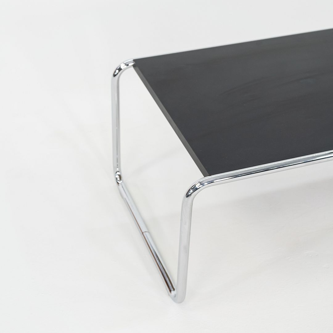 1970s Marcel Breuer for Knoll Laccio Coffee Table with Black Laminate Tabletop