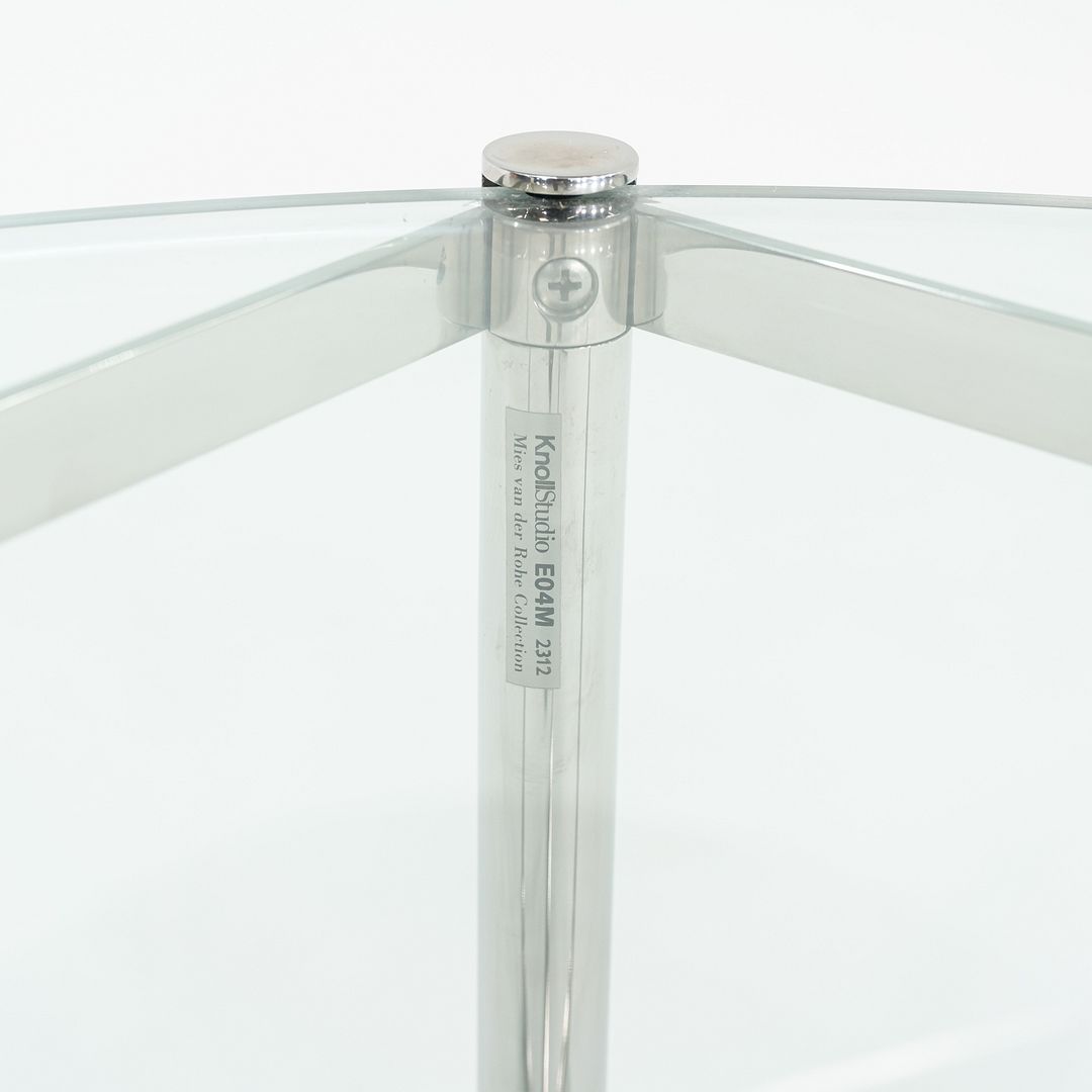 2000s Mies Van Der Rohe for Knoll E04M MR Coffee Table with Glass Top 27.5"
