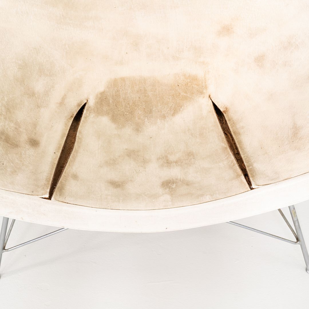 1950s George Nelson for Herman Miller Coconut Lounge Chair with White Vinyl