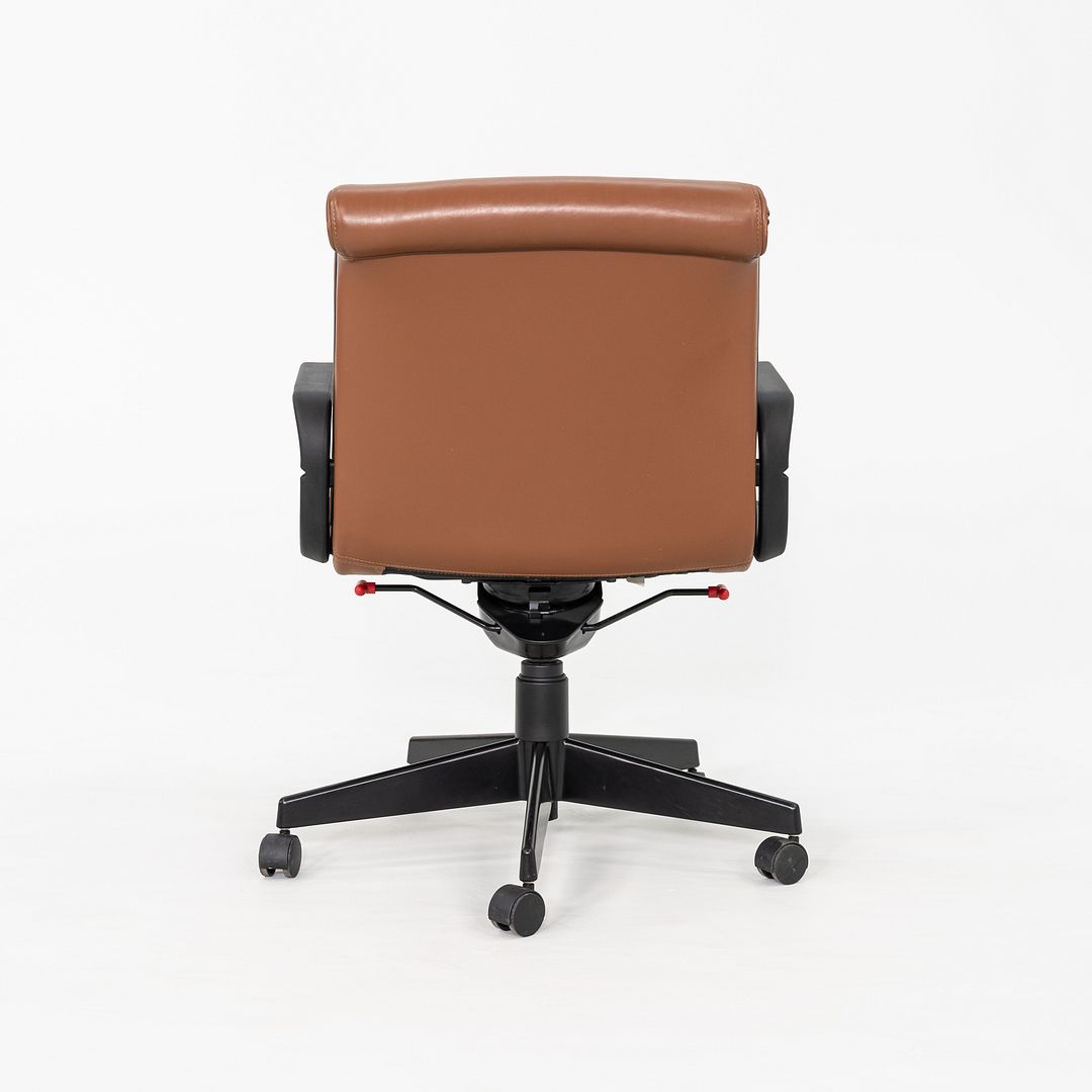 2005 Richard Sapper for Knoll Management Desk Chairs in Dark Cognac Leather 16x Available
