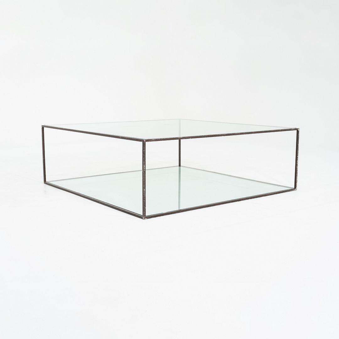 C. 1980 Alberto Coffee Table by Dux of Sweden, Steel Frame with Glass Top, 48"