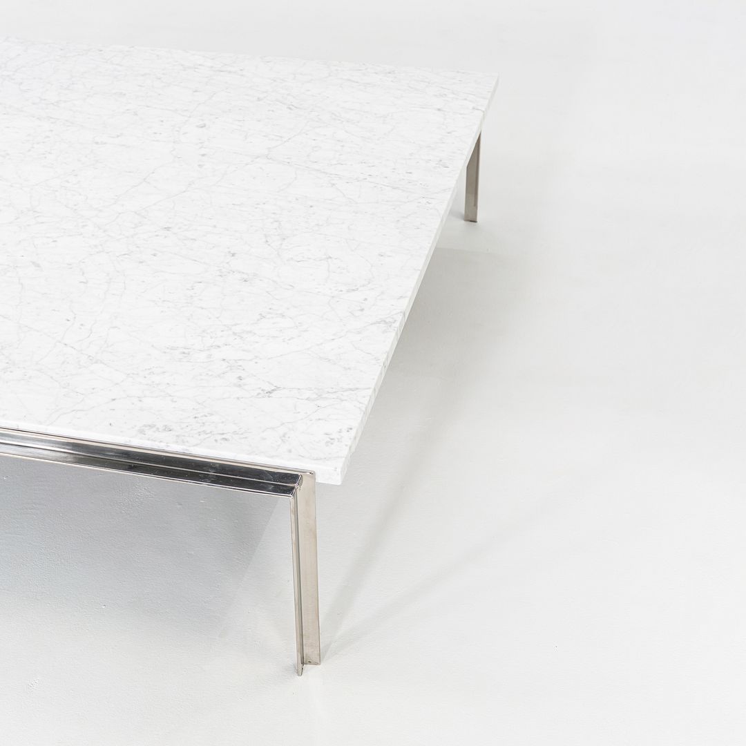 1990s Steel & Carrara Marble Coffee Tables Attributed to Treitel Gratz 2x Avail