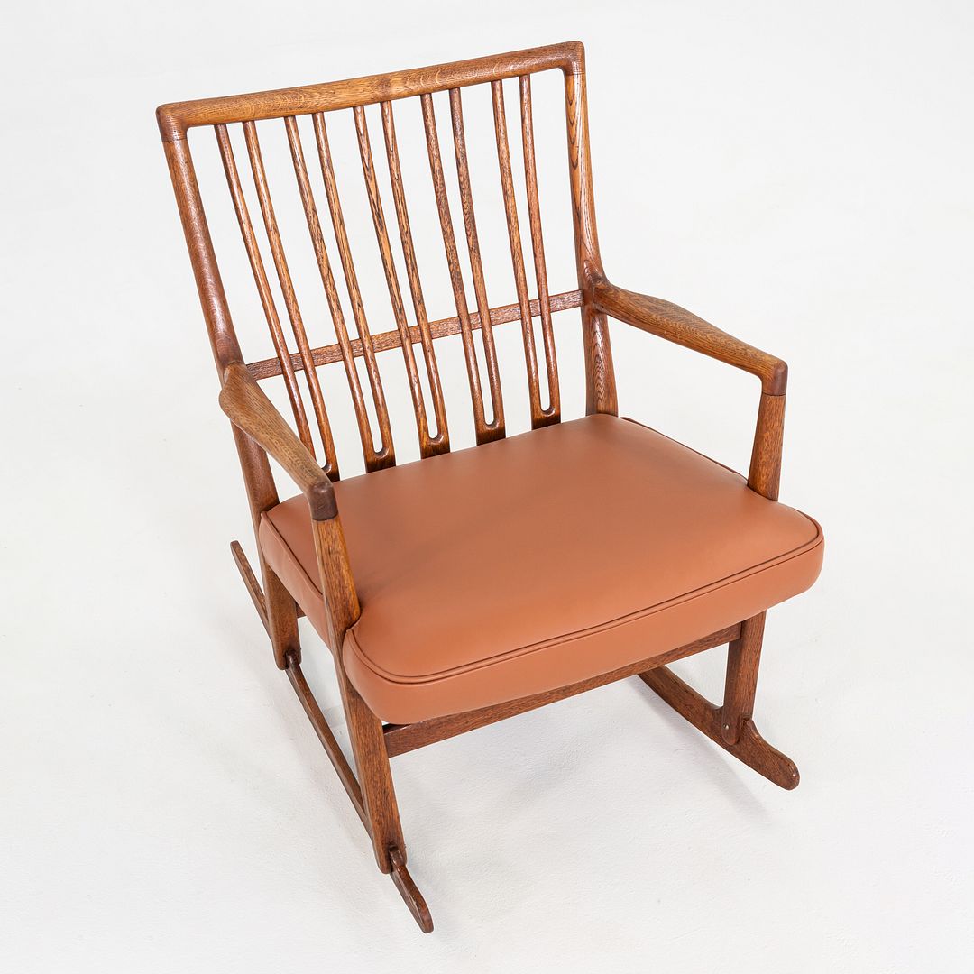 1950s Hans Wegner ML-33 Rocking Chair for Mikael Laursen, Crafted in Solid Oak