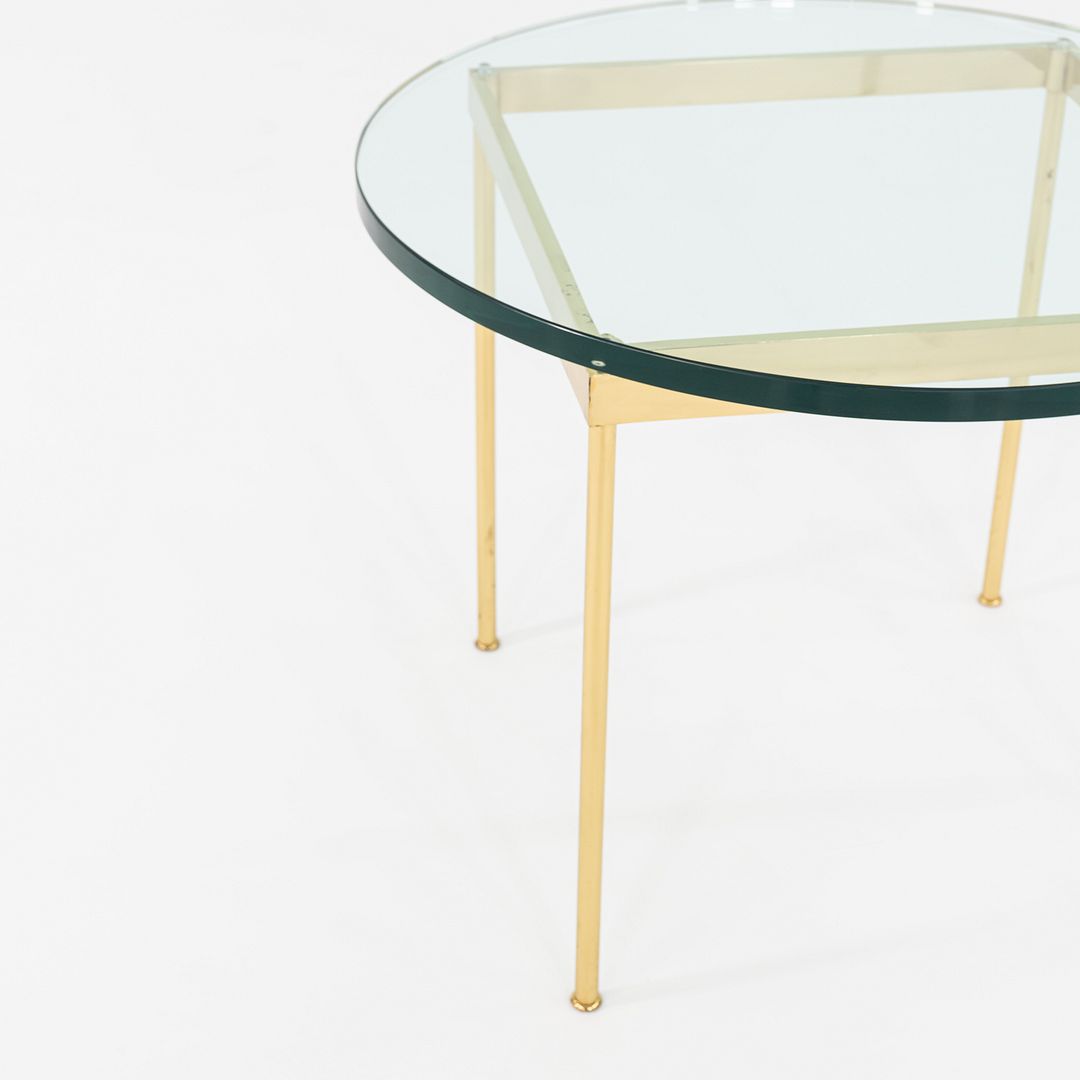 1970s Bronze and Glass Side Table Attributed to Ward Bennett 30 Inch Diameter