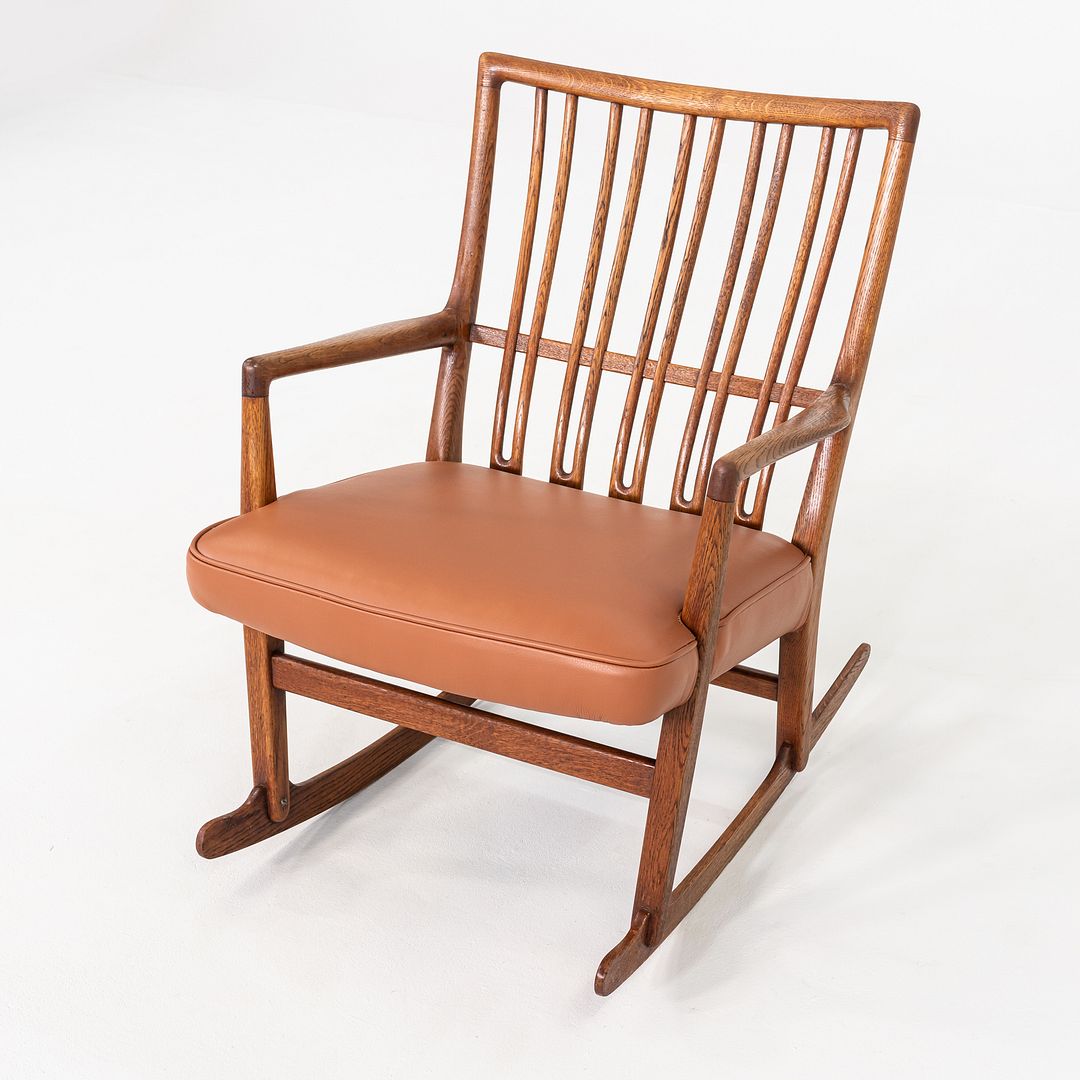 1950s Hans Wegner ML-33 Rocking Chair for Mikael Laursen, Crafted in Solid Oak