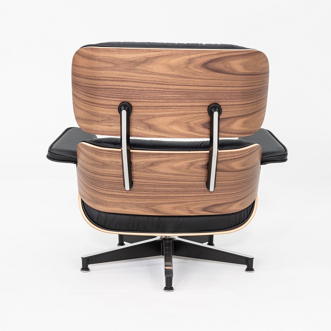 SOLD 2025 Herman Miller Eames Lounge Chair and Ottoman in Black Leather and Walnut