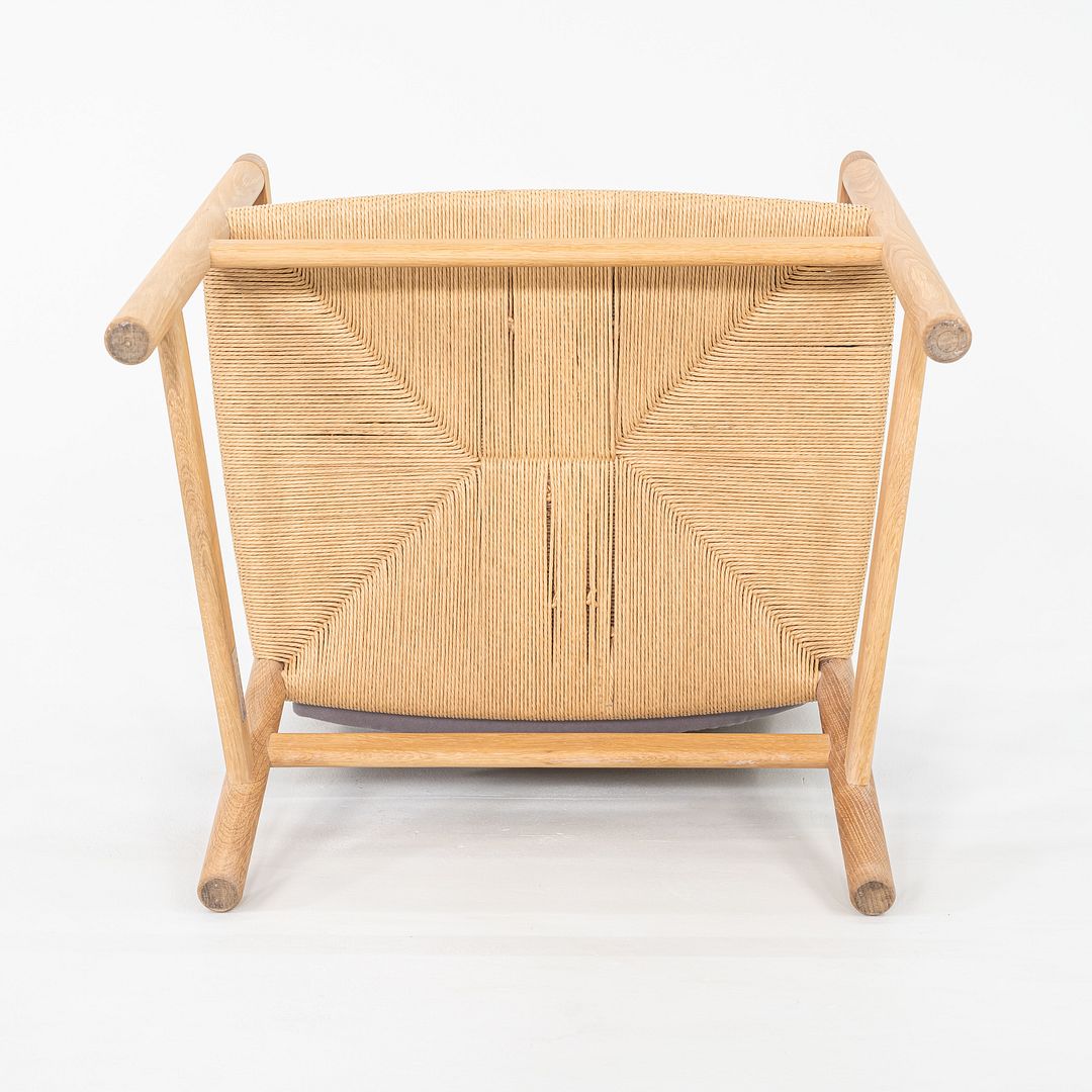 C. 2020 Pair of Hans Wegner for Carl Hansen CH44 Ladderback Lounge Chairs in Oak with Cushions