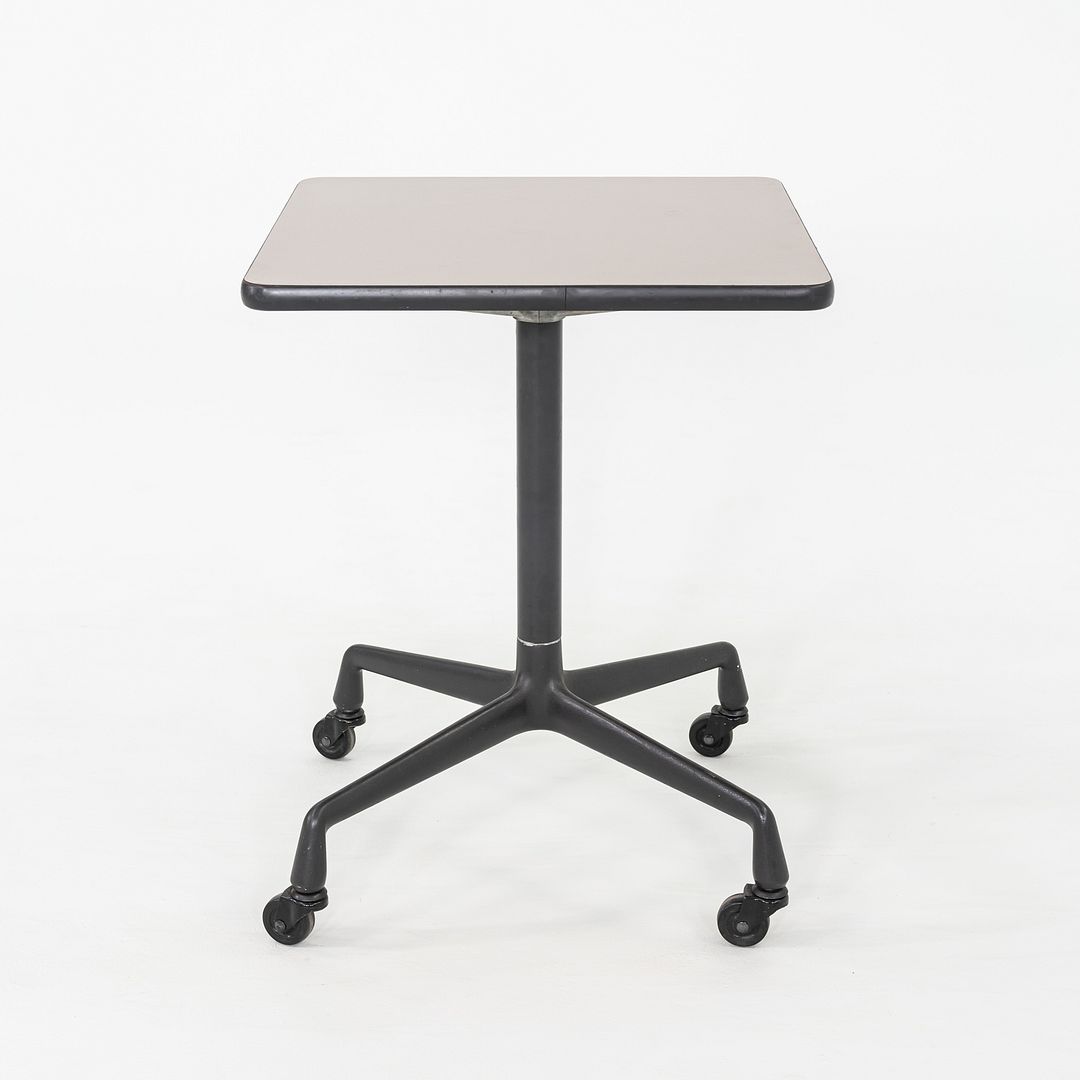 1980s Herman Miller Eames Rolling Side Table on Universal Base with Laminate 20"
