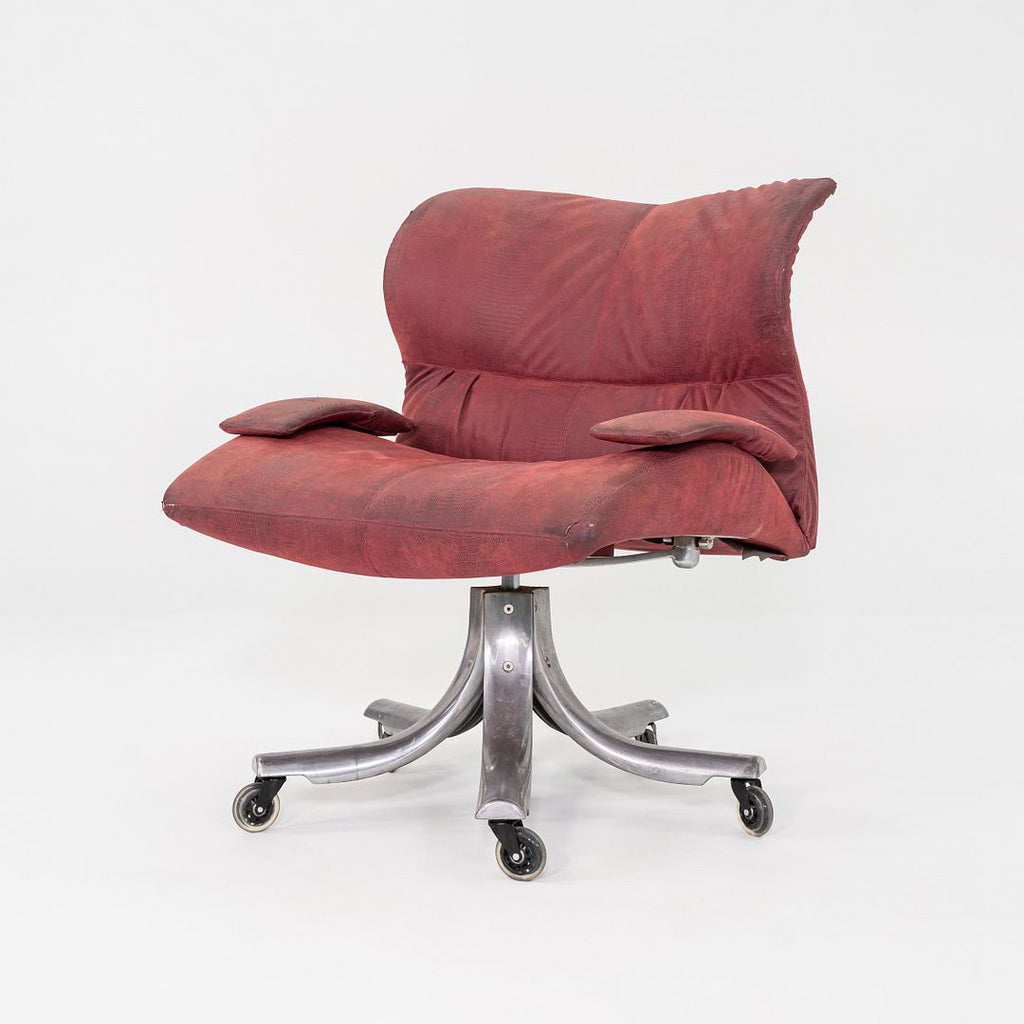 1970s Giovanni Offredi for Saporiti Italia Vela Swivel Desk Chair in Leather