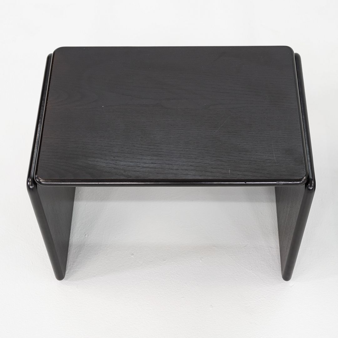 1970s Set of Three Modern Ebonized Wood Nesting Tables Produced in Italy 21x14