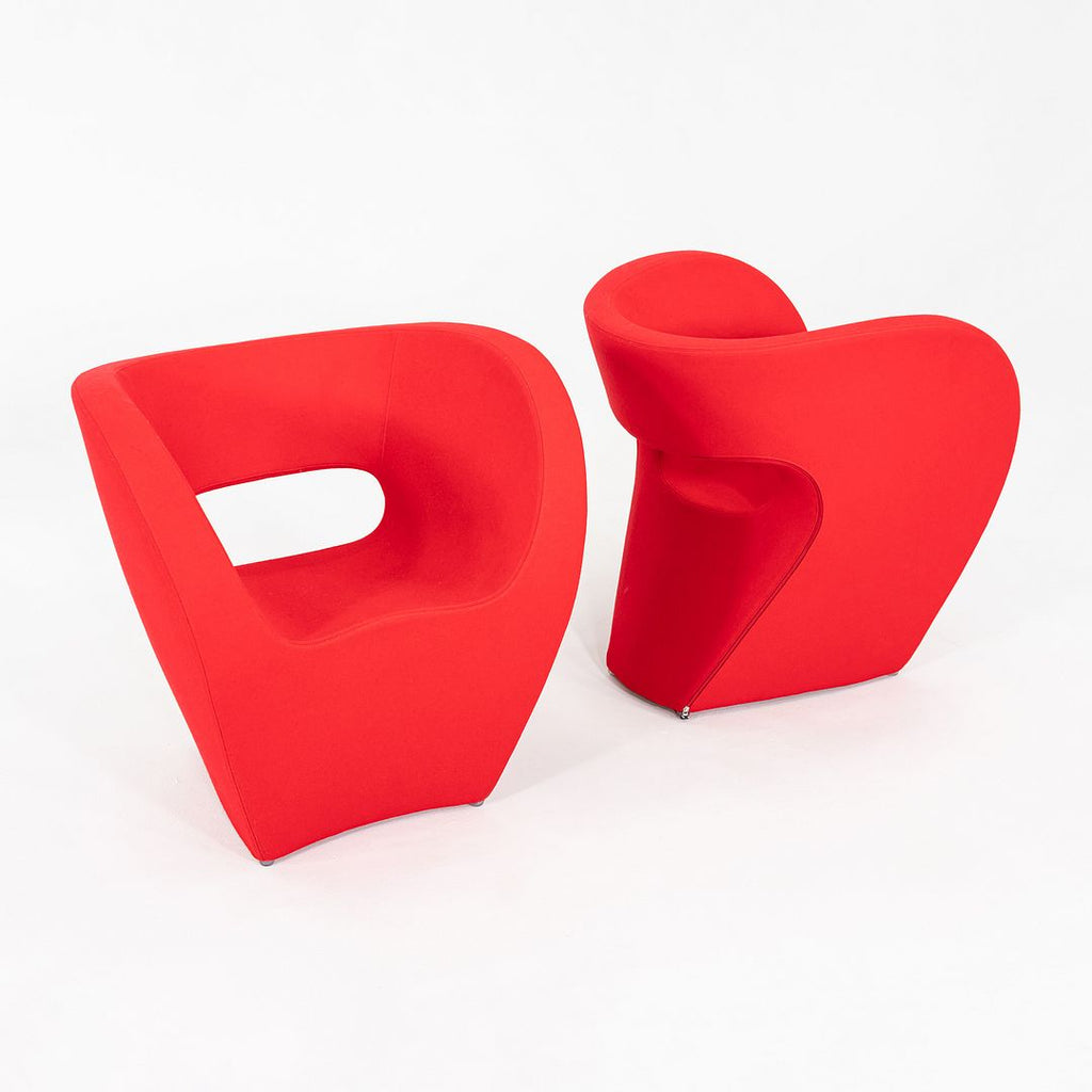 2020s Pair of Ron Arad for Moroso Victoria and Albert Easy Lounge Chairs in Red