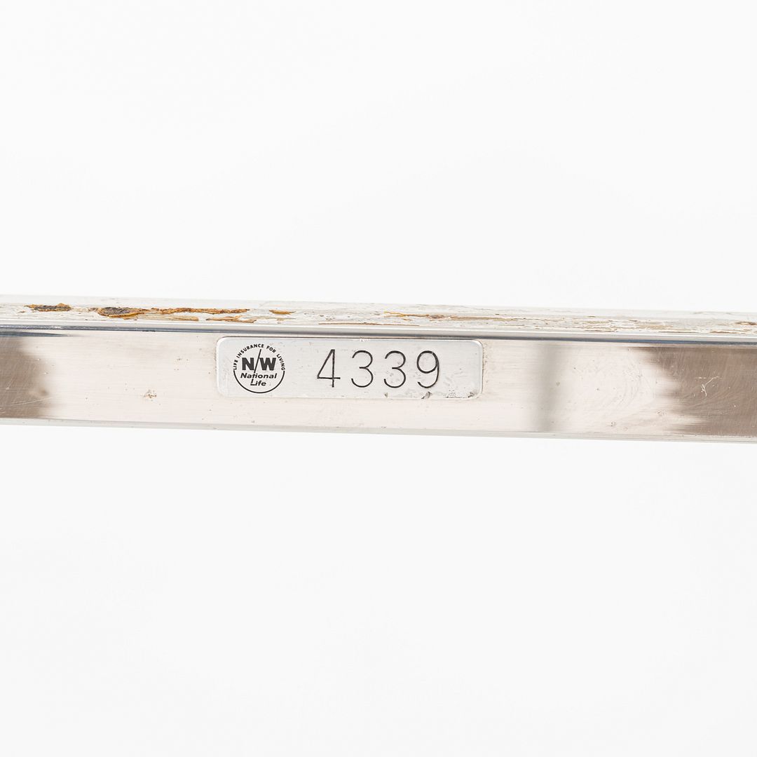 1965 Pair of Custom Marble and Steel Square Side Tables from Yamasaki Building