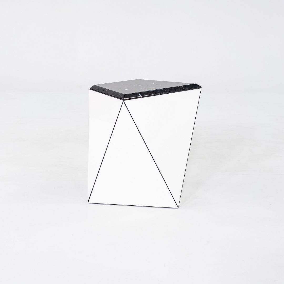 2021 David Adjaye for Knoll Washington Prism Side Table in White / Black Marble