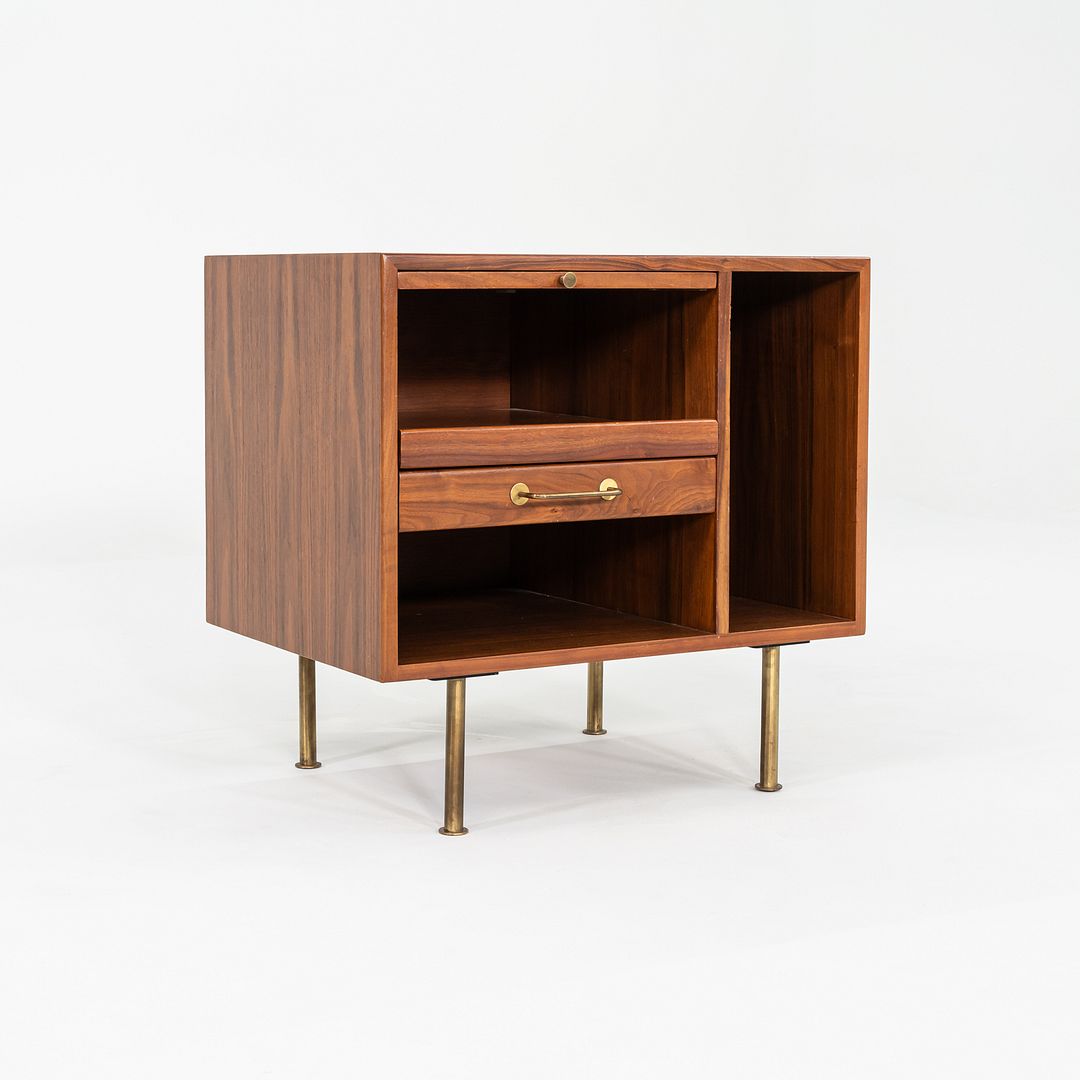 1970s Jens Risom Design 27 inch Cabinet / Nightstand in Walnut w/ One Drawer