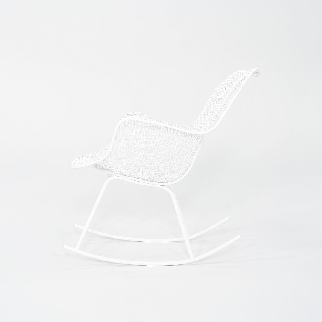 1950s Russell Woodard Sculptura Rocking Chair with White Wrought Iron Frame