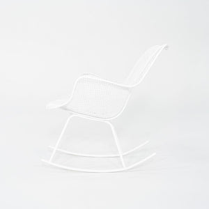 1950s Russell Woodard Sculptura Rocking Chair with White Wrought Iron Frame