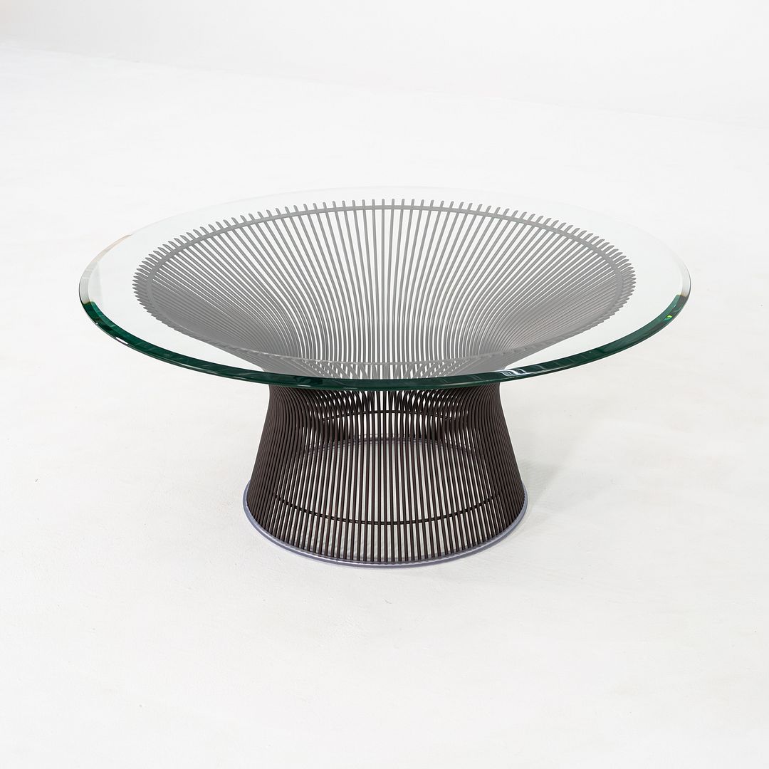 SOLD 2018 Warren Platner for Knoll Coffee Table with 36"Glass Top and Bronze Base