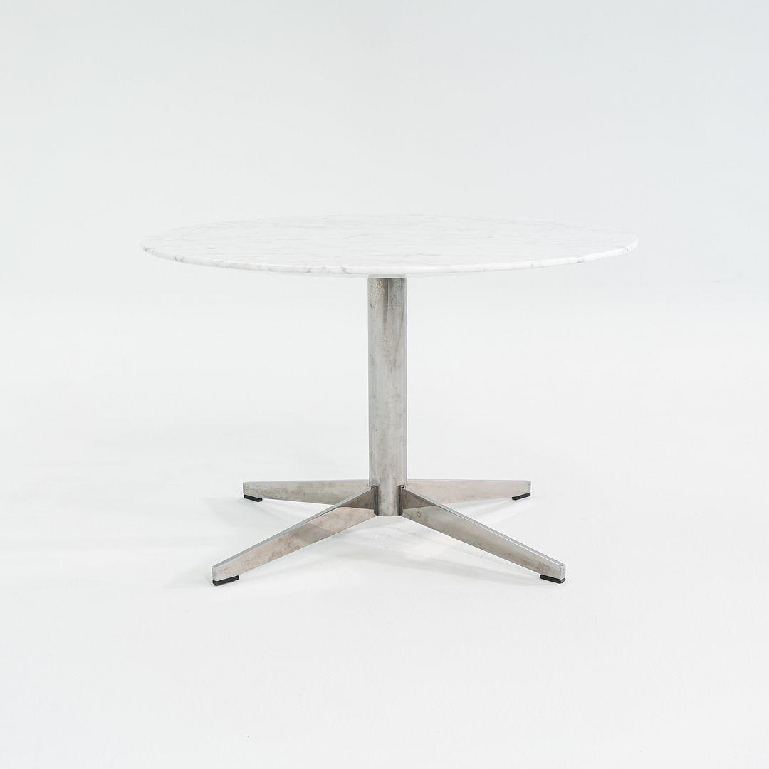 2010s Haworth Planes Collection Jive Marble and Steel Round Table 28 inches