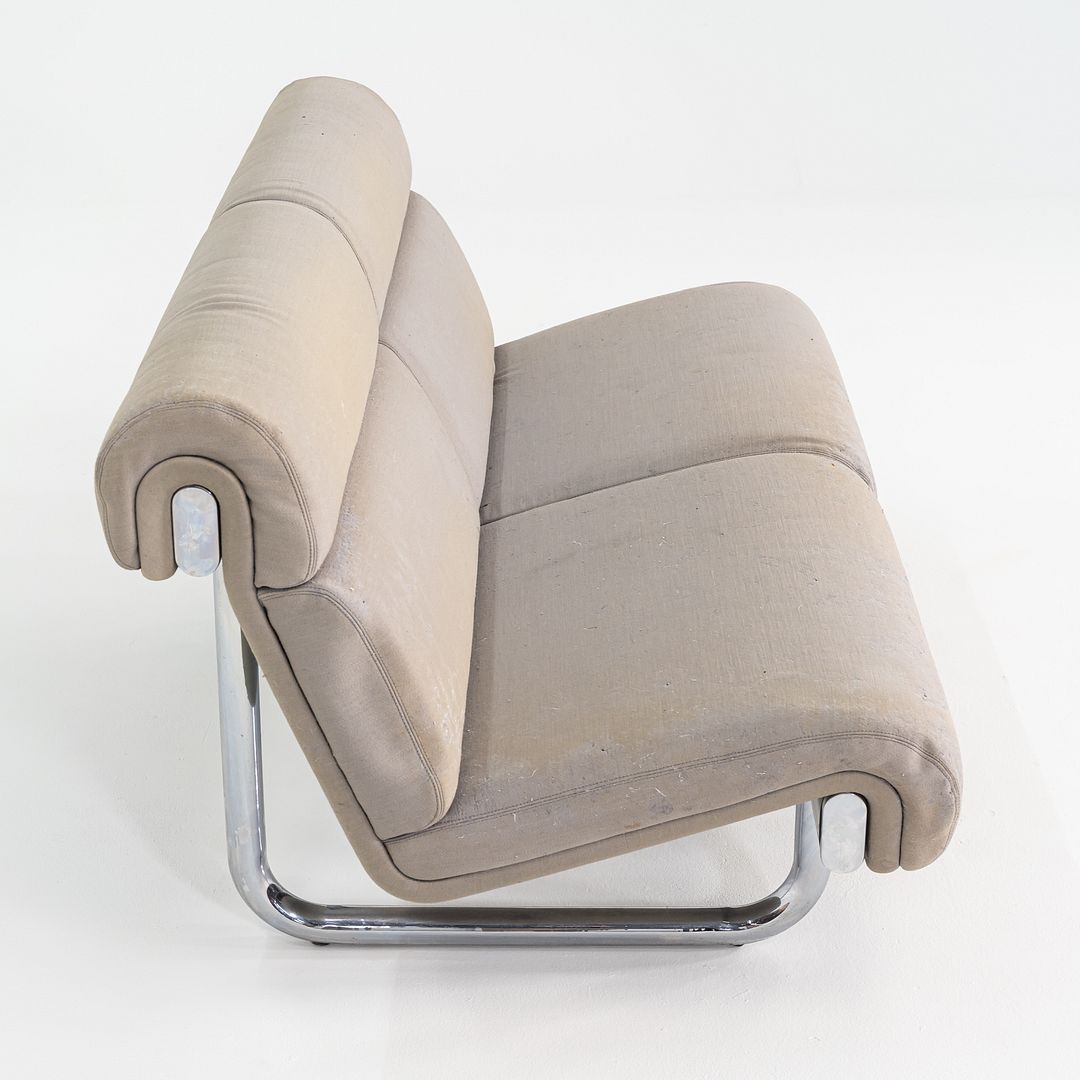 C. 1970s Richard Schultz Design Prototype Loveseat Sofa Tubular Polished Steel
