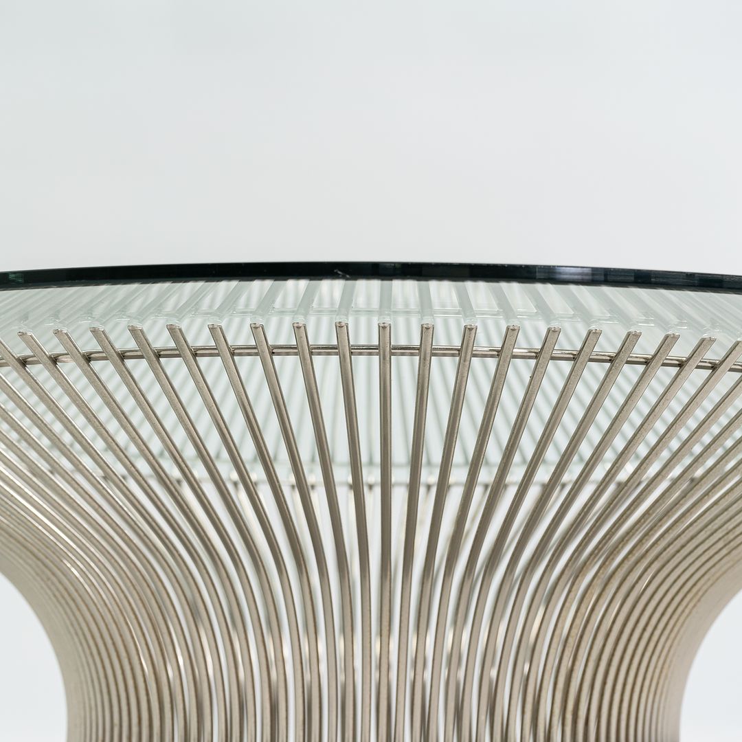 1970s Platner Coffee Table, Model 3714T by Warren Platner for Knoll in Glass with Nickel Chrome Steel Base