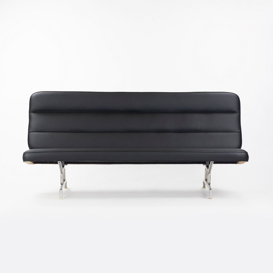 1964 Eames 3473 Sofa by Charles and Ray Eames for Herman Miller with Re-done Black Naugahyde