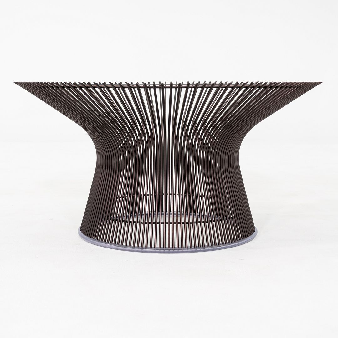 2010s Warren Platner for Knoll Coffee Table with Bronze Base and 36" Marble Top