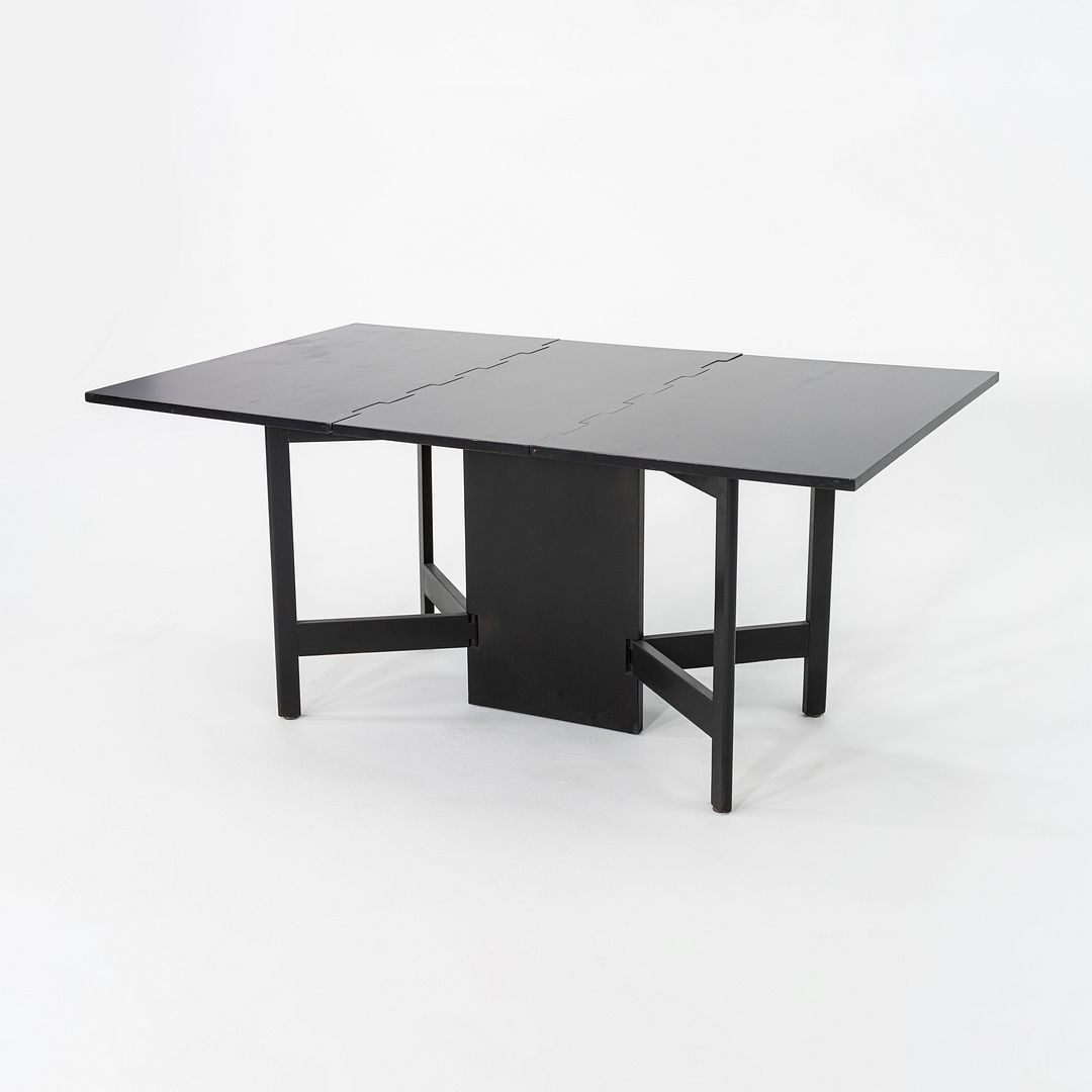 C. 1954 George Nelson Herman Miller Gate Leg Dining Table Ebonized, Model 4656