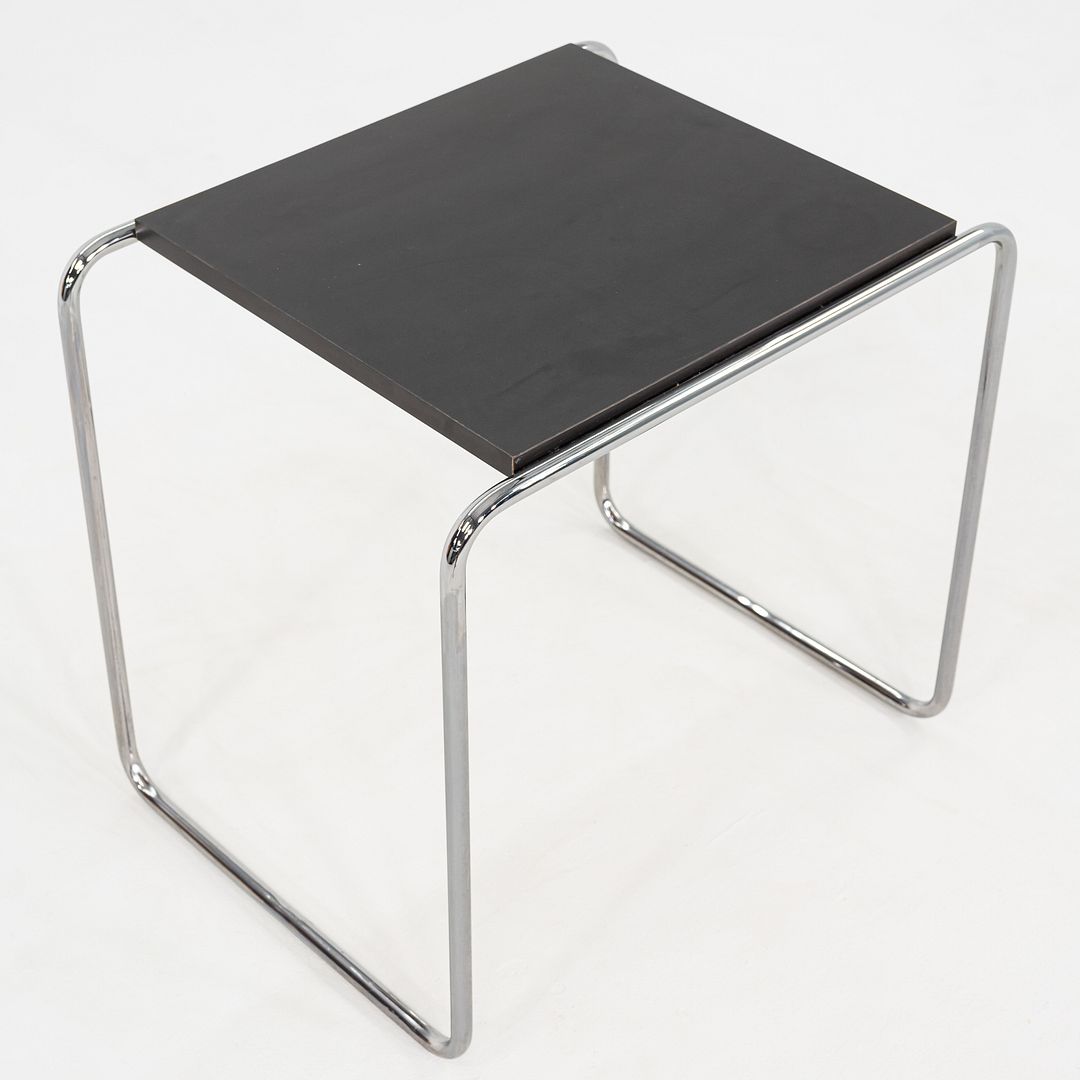 1990s Marcel Breuer Thonet Laccio Tall Side / End Table Black Laminate 2x Avail