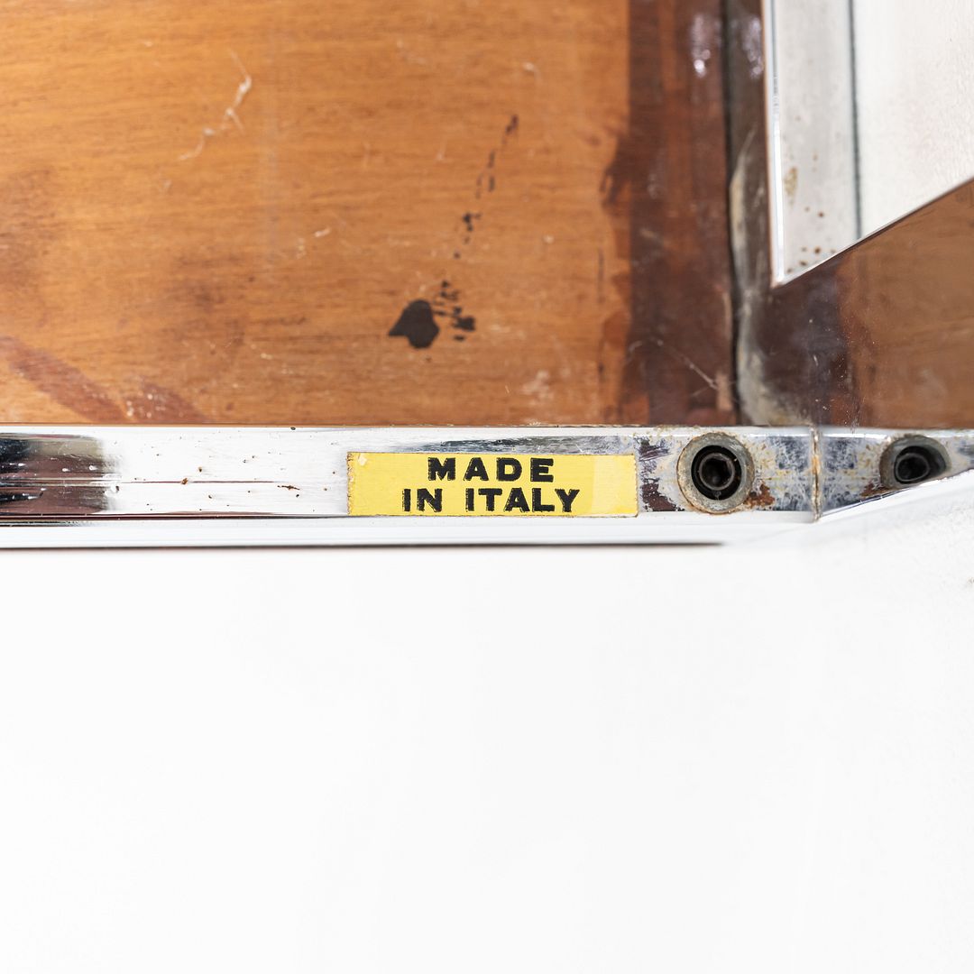 1970s Italian Rosewood Side / End Table with Chromed Steel Base, 22 x 24 in