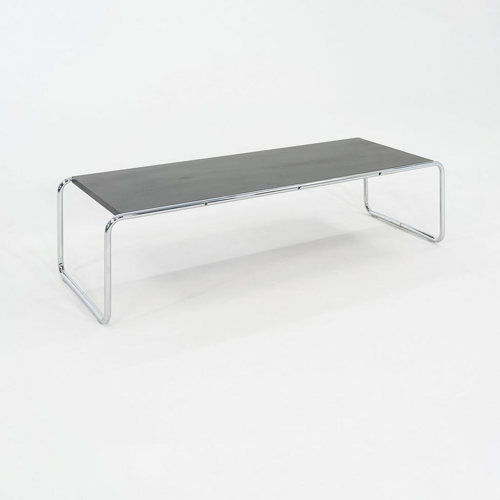 1970s Marcel Breuer for Knoll Laccio Coffee Table with Black Laminate Tabletop
