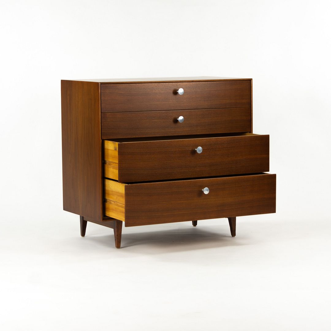 1954 Four-Drawer Thin Edge Dresser Cabinet by George Nelson for Herman Miller in Walnut